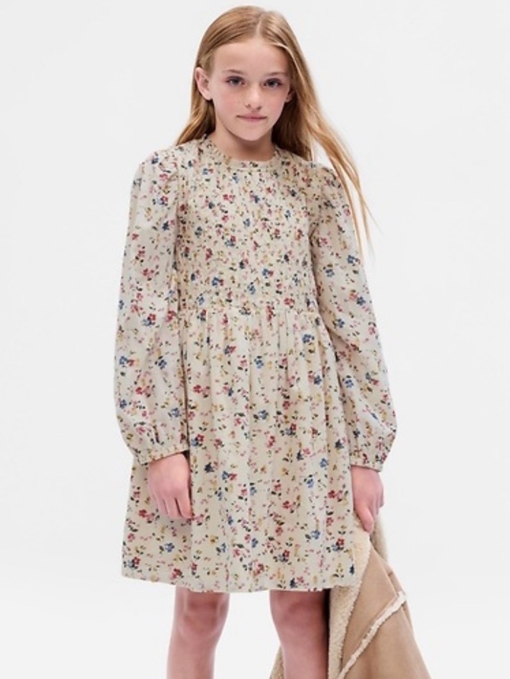 GAP Smocked Metallic floral dress. Size S.